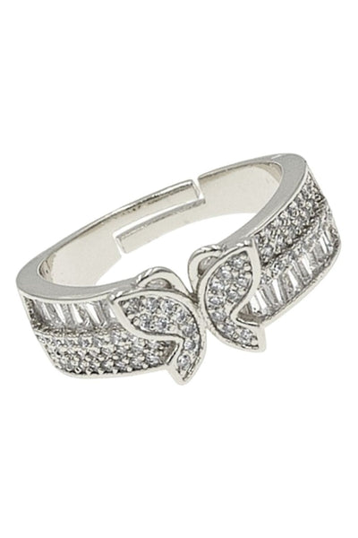 Cubic Zirconia Butterfly 2 Line Band