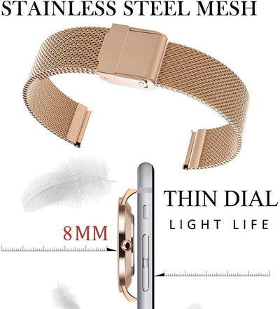 Womens Watches Ultra Thin Minimalist Lady Waterproof Watch Stainlesssteel Crystal Dress Bracelet Watch Fashion Analog Quartz Wristwatch for Female Valentines Day Gifts-White