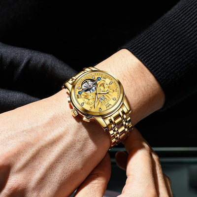 Men'S  Men'S Gold Automatic Watches Tourbillon Mechanical Luxury Dress Multi